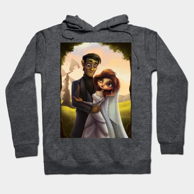 frankenstein wedding Hoodie by The Art of William